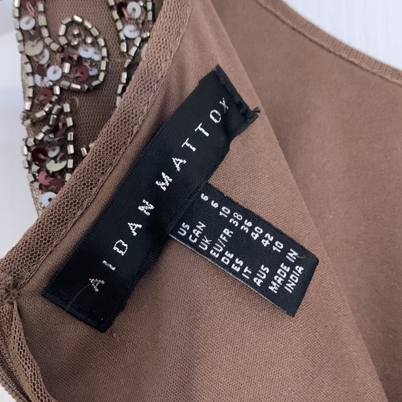 MIDI beaded brown formal dress - Picture 4 of 4